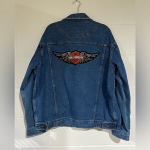 Casual pointe large denim jacket